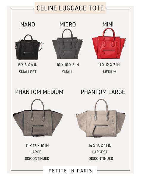 celine clothing size chart|Celine luggage size guide.